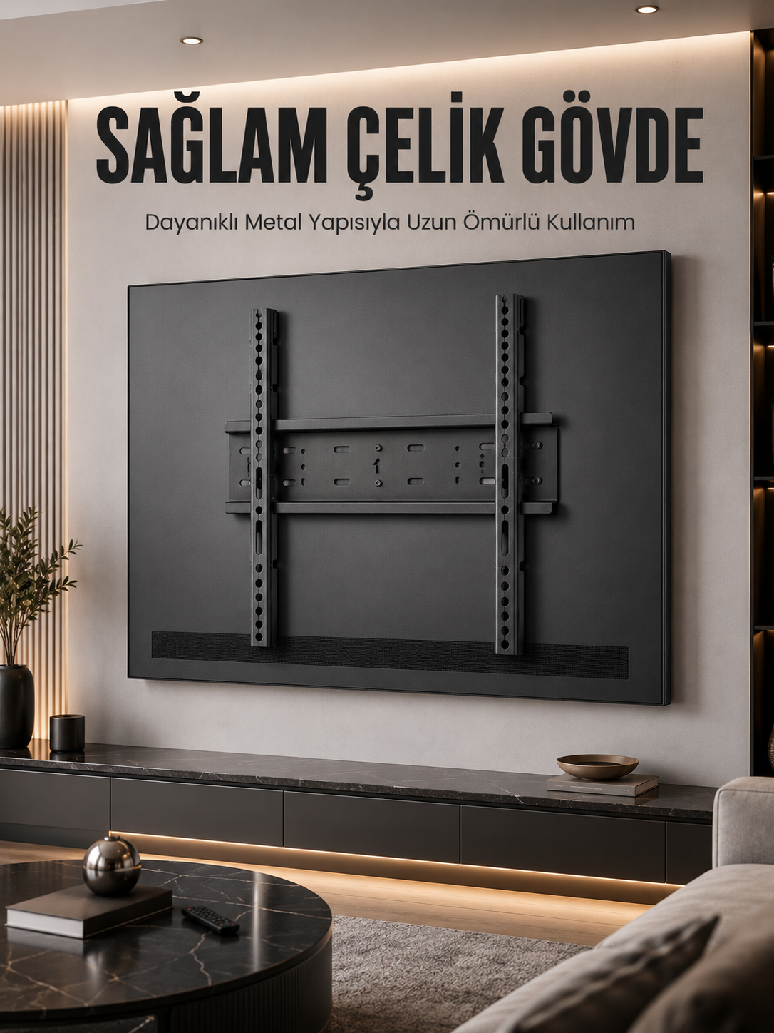 Büyük Ekran TV Duvar Askısı 50-95 İnç Dayanıklı Sabit Askı Aparatı Kolay Kurulum - Lisinya