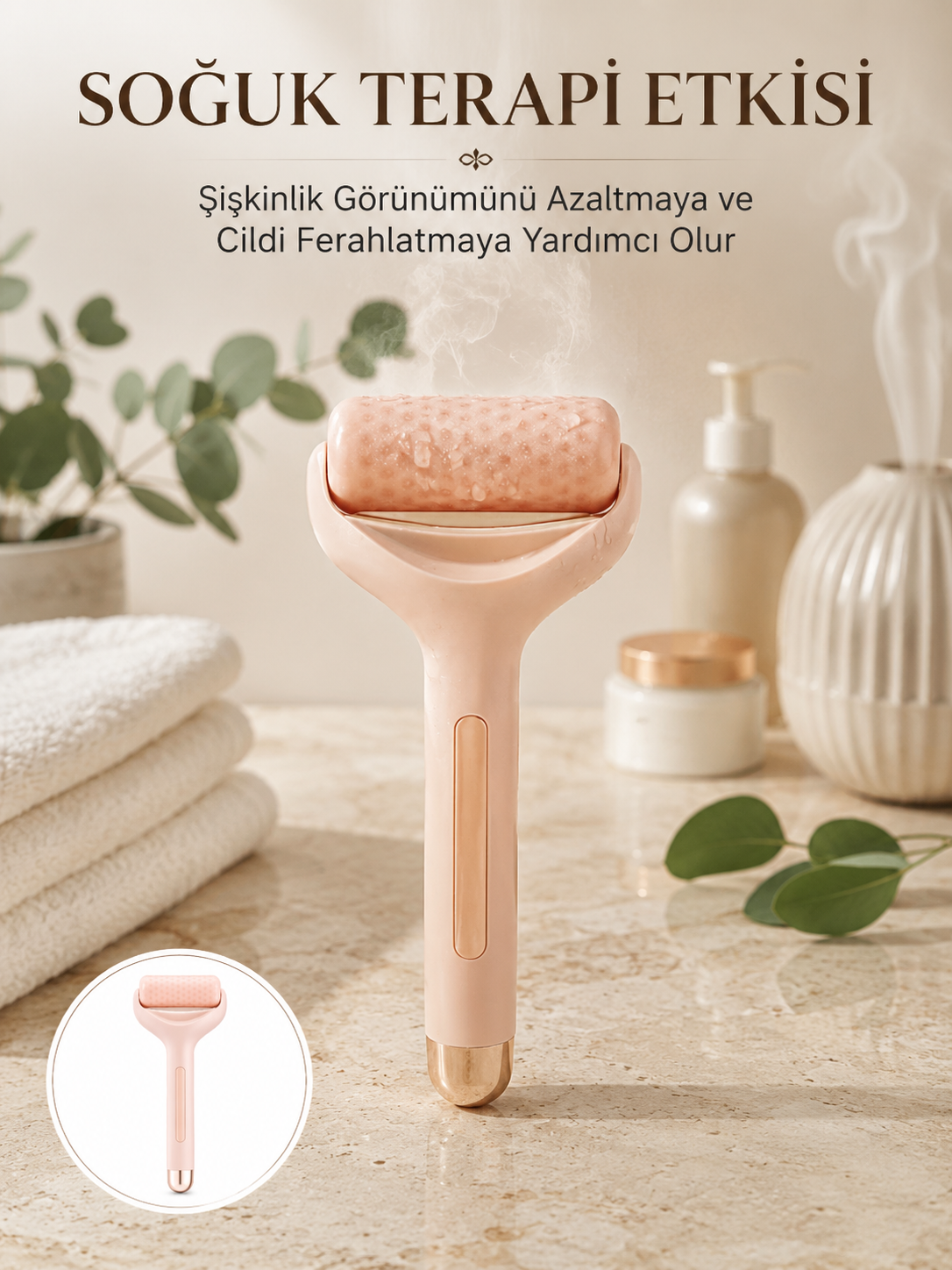 Cilt Bakımı İçin Buz Silindiri Yüz Masaj Aleti Yeni Nesil - Lisinya