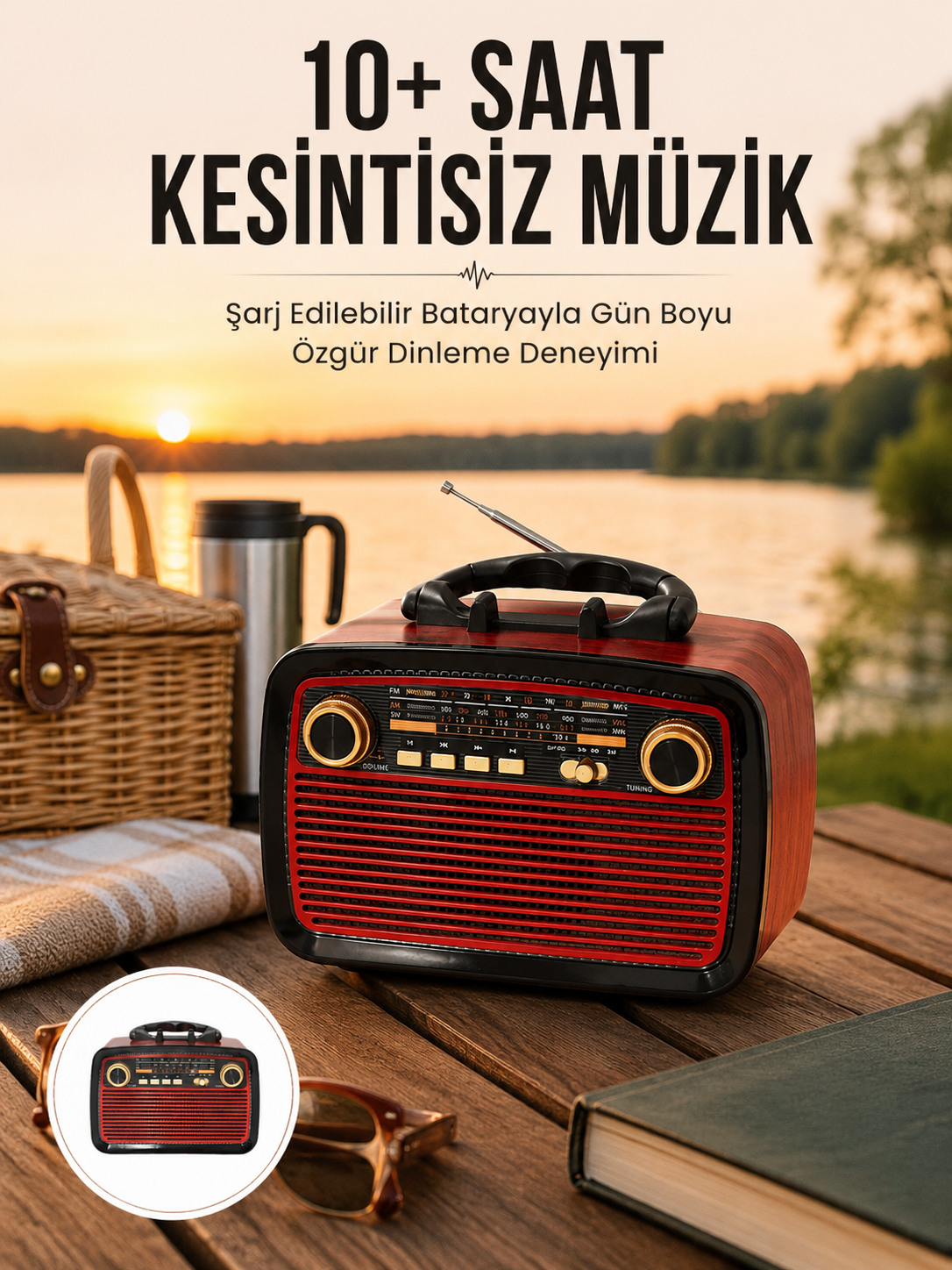 Bluetooth Hoparlör Ahşap Renk Vintage Işıklı Nostaljik Radyo Fm Ahşap Görünümlü Yeni Nesil - Lisinya