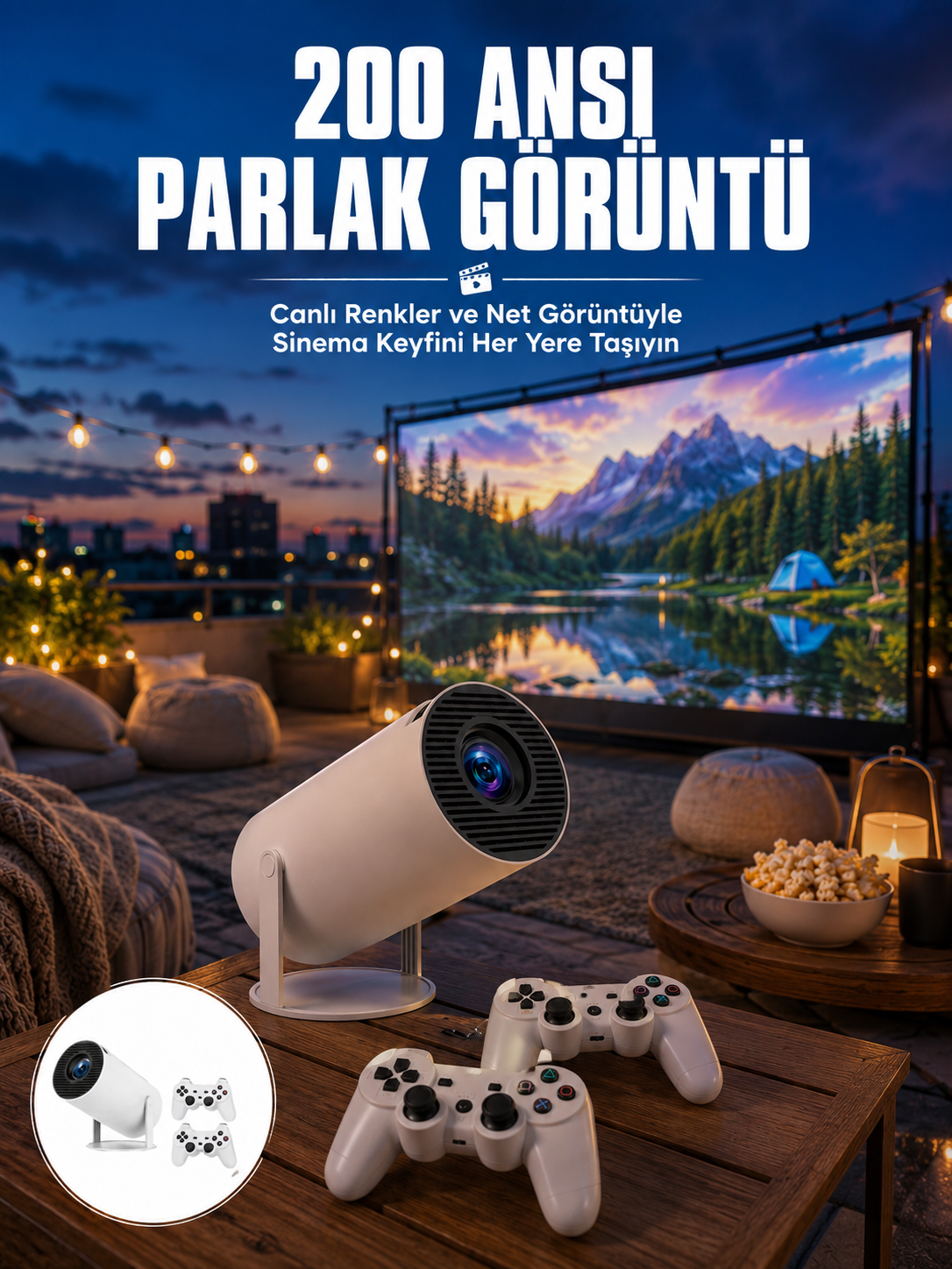 Full HD 8 GB Ayaklı Çift Kollu 4K Video Oyun Konsolu Taşınabilir Yeni Nesil - Lisinya