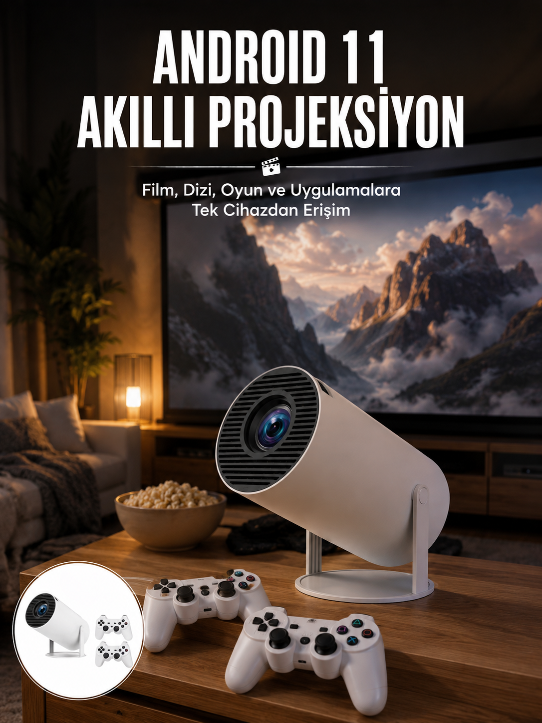 4K Wireless Çift Kollu Kumandalı Oyun Projeksiyonu Retro Video Oyunu Yeni Nesil - Lisinya 4K Wireless Çift Kollu Kumandalı Oyun Projeksiyonu Retro Video Oyunu Yeni Nesil - Lisinya