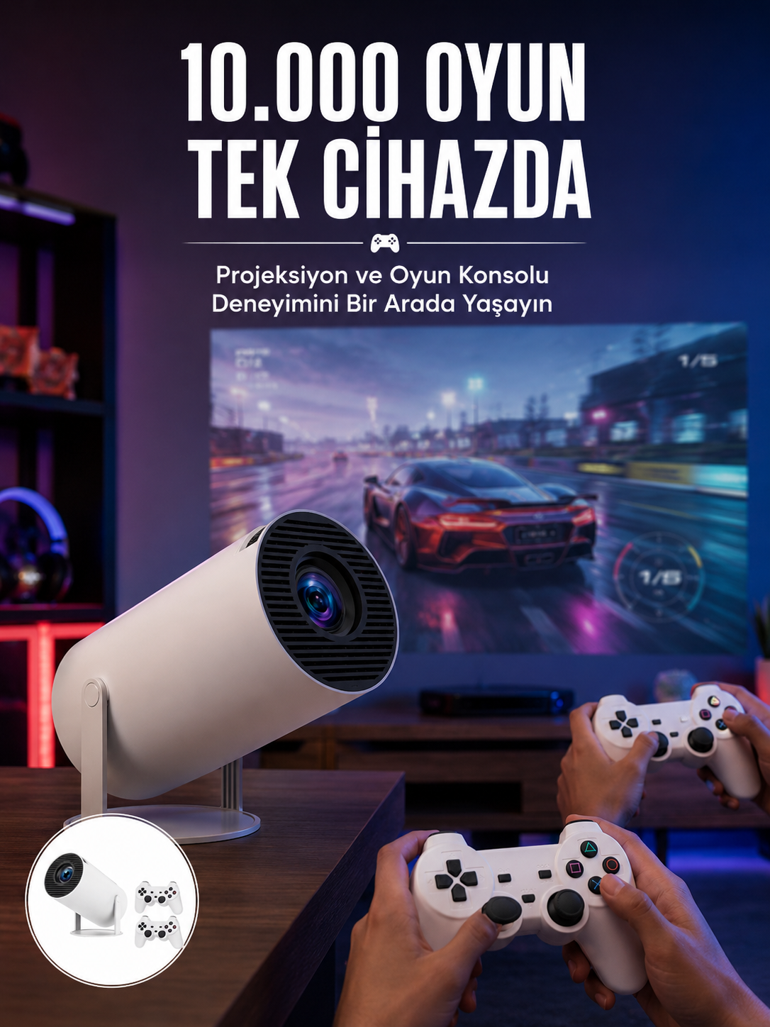 Projeksiyon Cihazı Video Oyun Konsolu 8 GB Hafıza LCD Ekran Kumandalı Yeni Nesil - Lisinya Projeksiyon Cihazı Video Oyun Konsolu 8 GB Hafıza LCD Ekran Kumandalı Yeni Nesil - Lisinya