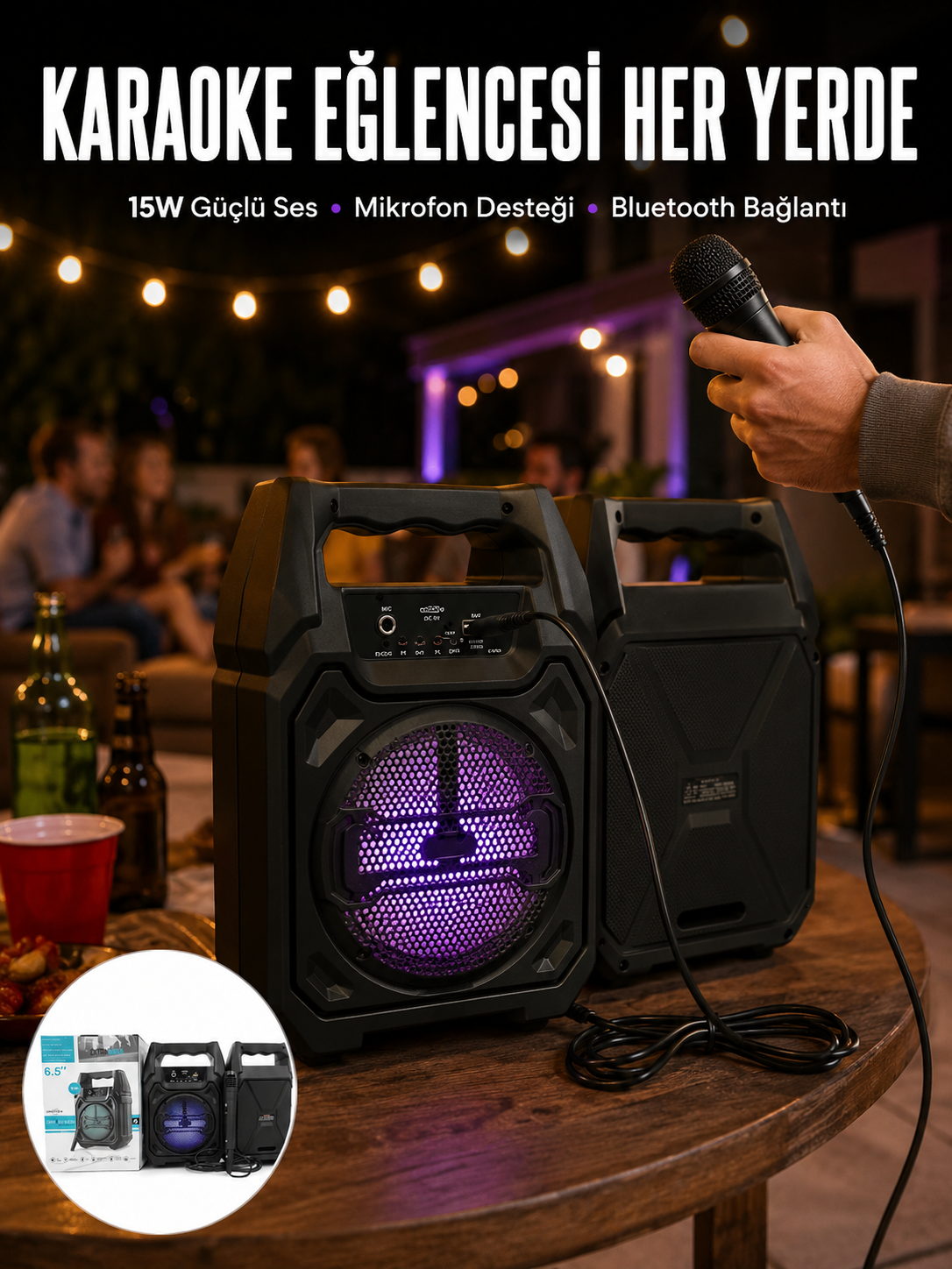 Kablosuz 6.5 İnç TWS Bluetooth Hoparlör Yeni Nesil - Lisinya