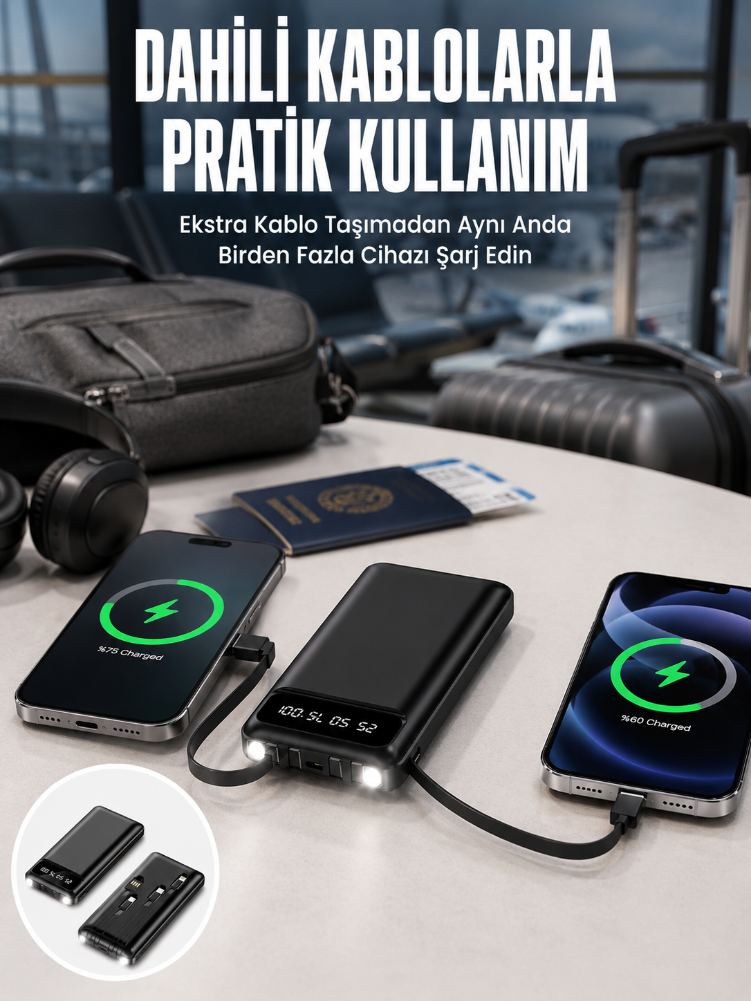20.000 Mah Led Işıklı LCD Ekran USB Girişli Type-C Lightning Powerbank Yeni Nesil - Lisinya 20.000 Mah Led Işıklı LCD Ekran USB Girişli Type-C Lightning Powerbank Yeni Nesil - Lisinya