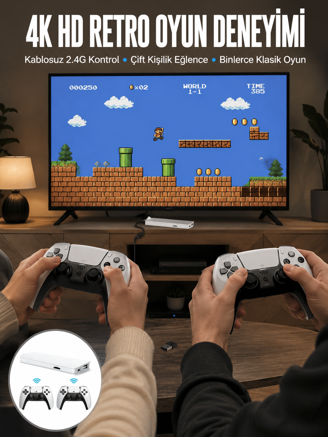 3D Çift Oyun Kollu 4K HD Ekran Nostaljik 20.000 Oyunlu Beyaz Game Box Yeni Nesil - Lisinya 3D Çift Oyun Kollu 4K HD Ekran Nostaljik 20.000 Oyunlu Beyaz Game Box Yeni Nesil - Lisinya