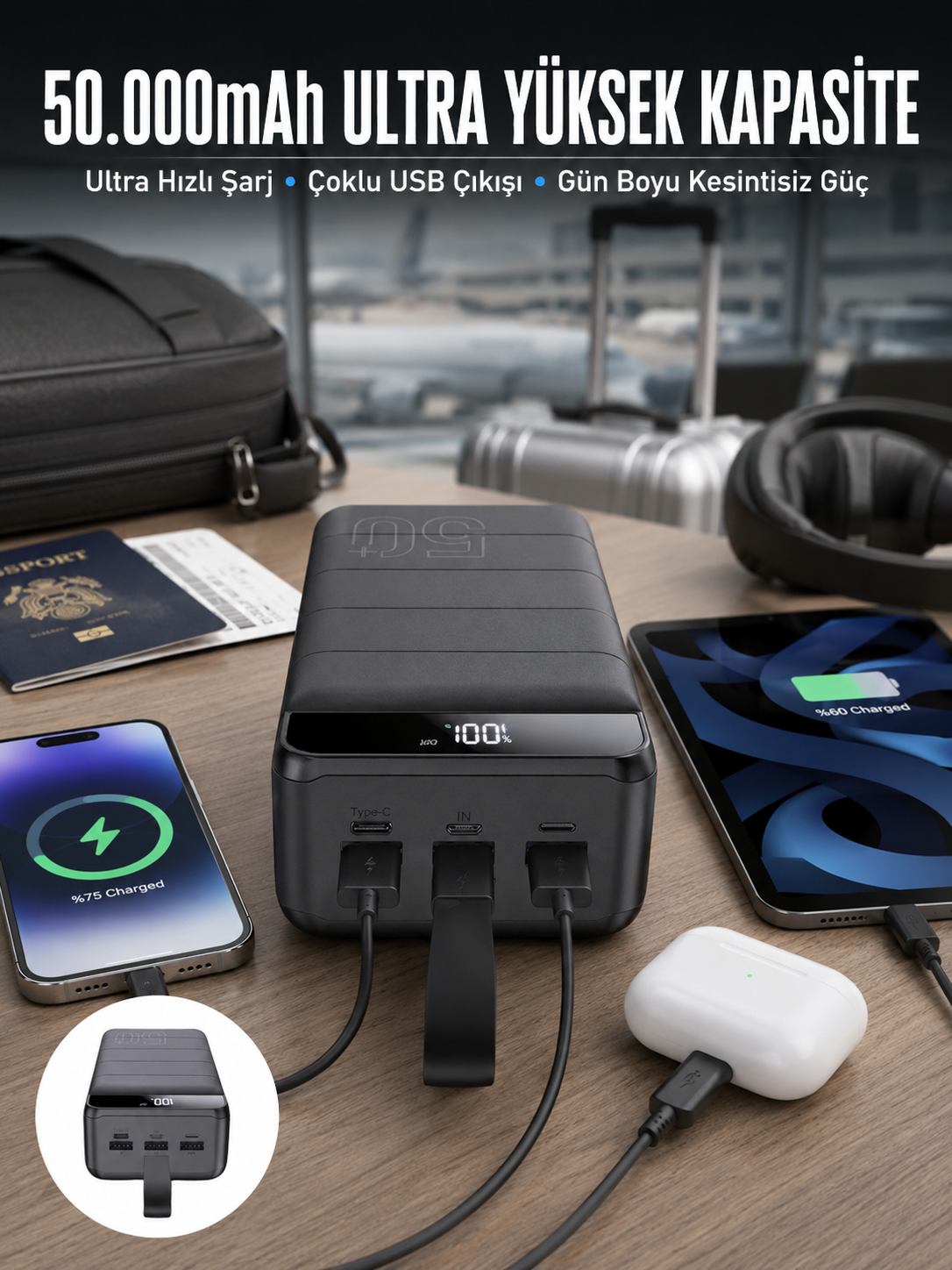 Powerbank Çoklu Şarj Girişi 50.000 Mah Taşınabilir Dijital Göstergeli (Kopya) - Lisinya Powerbank Çoklu Şarj Girişi 50.000 Mah Taşınabilir Dijital Göstergeli (Kopya) - Lisinya
