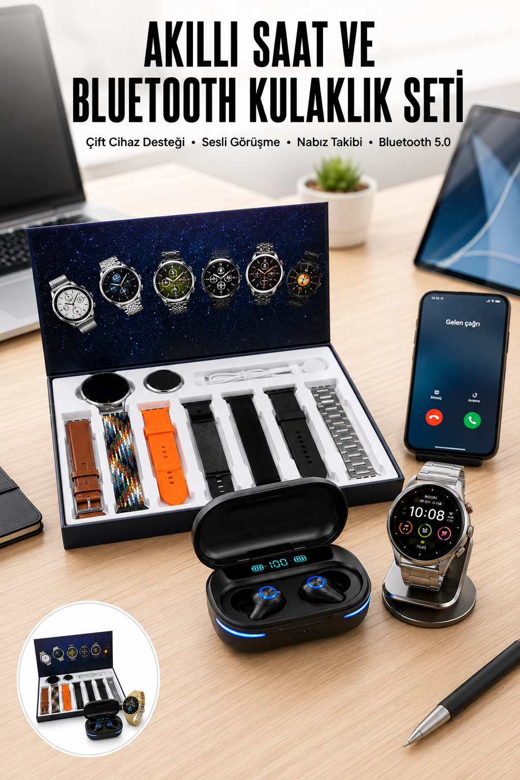 Gamer Oyuncu Seti Bluetooth Kulaklık Ucuz Kaliteli Yeni Nesil Akıllı Saat - Lisinya