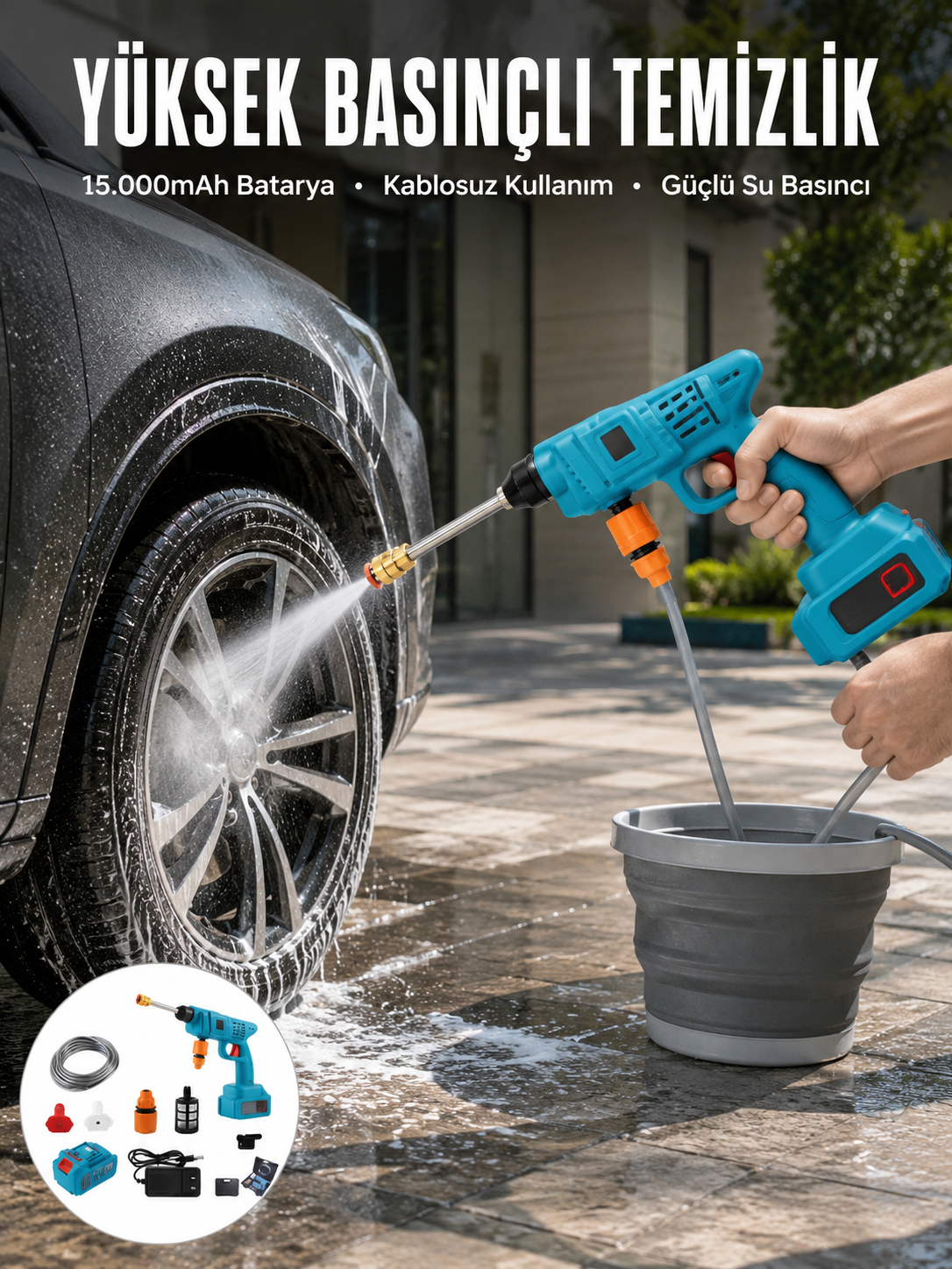 Şarjlı Ve Yüksek Basınçlı Oto Yıkama Makinesi Ve Sulama Tabancası Bahçe Yıkama Makinesi - Lisinya Şarjlı Ve Yüksek Basınçlı Oto Yıkama Makinesi Ve Sulama Tabancası Bahçe Yıkama Makinesi - Lisinya