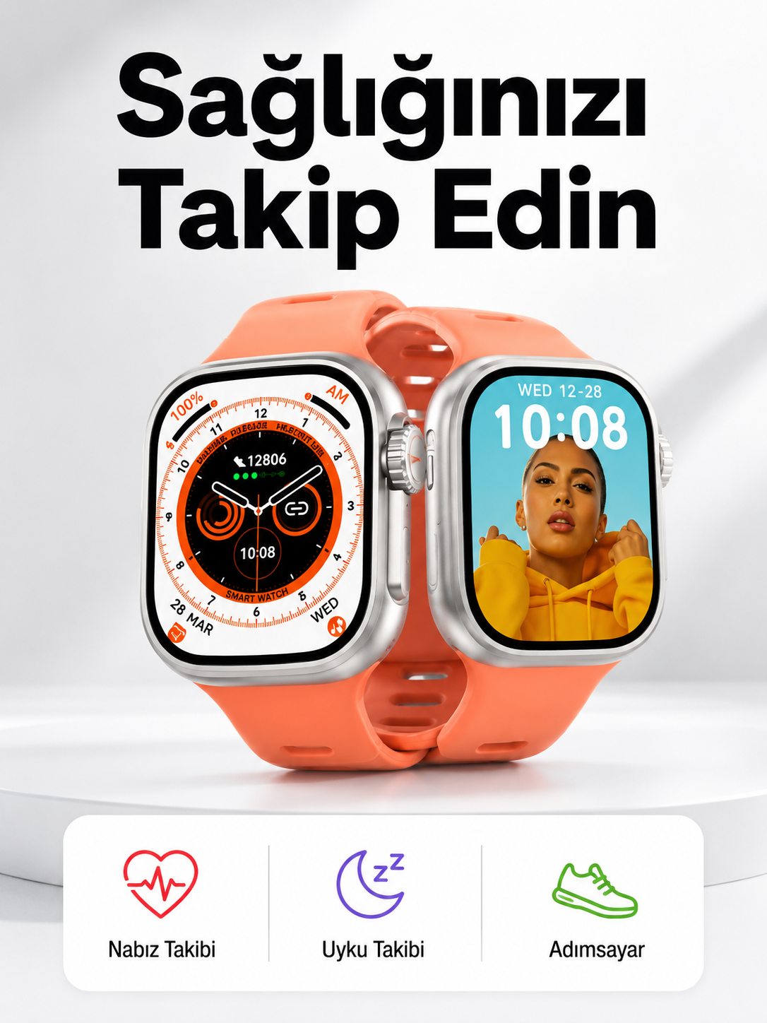 Akıllı Saat Nabız Ölçebilen Yeni Nesil GPS ve Adımsayar Özelliği (Kopya) - Lisinya