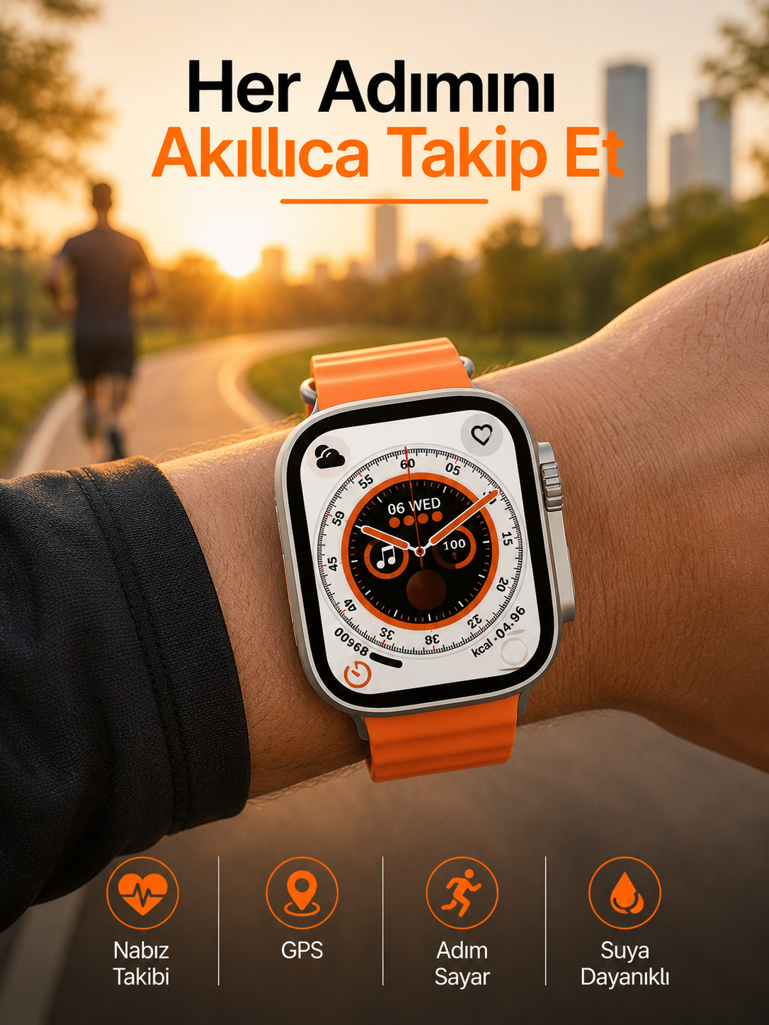 Yeni Nesil Ultra Akıllı Saat Adımsayar Uyku Takibi Nabız Sensörü Yeni Nesil - Lisinya