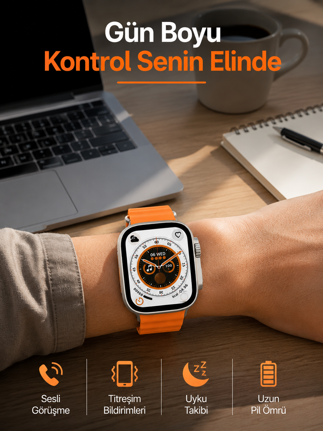 Akıllı Saat GPS Özelliği Bildirim Görme Adımsayar Sesli Görüşme Yapabilen Yeni Nesil - Lisinya