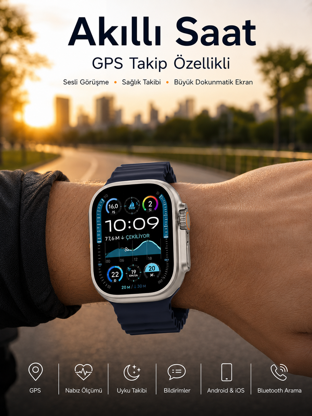 Akıllı Saat Nabız Ölçer Uyku Takibi Adımsayar Alarm ve Hatırlatıcı Çağrı Cevaplama Yeni Nesil - Lisinya