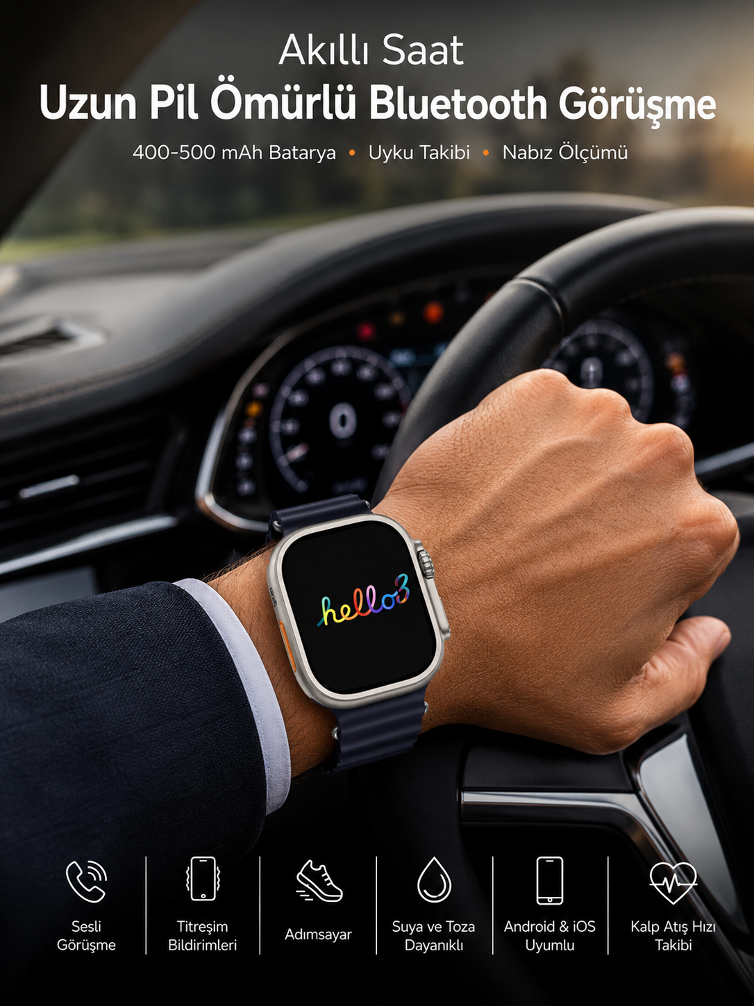 Akıllı Saat Yeni Nesil Bluetooth Bağlantılı Uyku Sağlık Takibi GPS Ve NFC Uyumlu - Lisinya