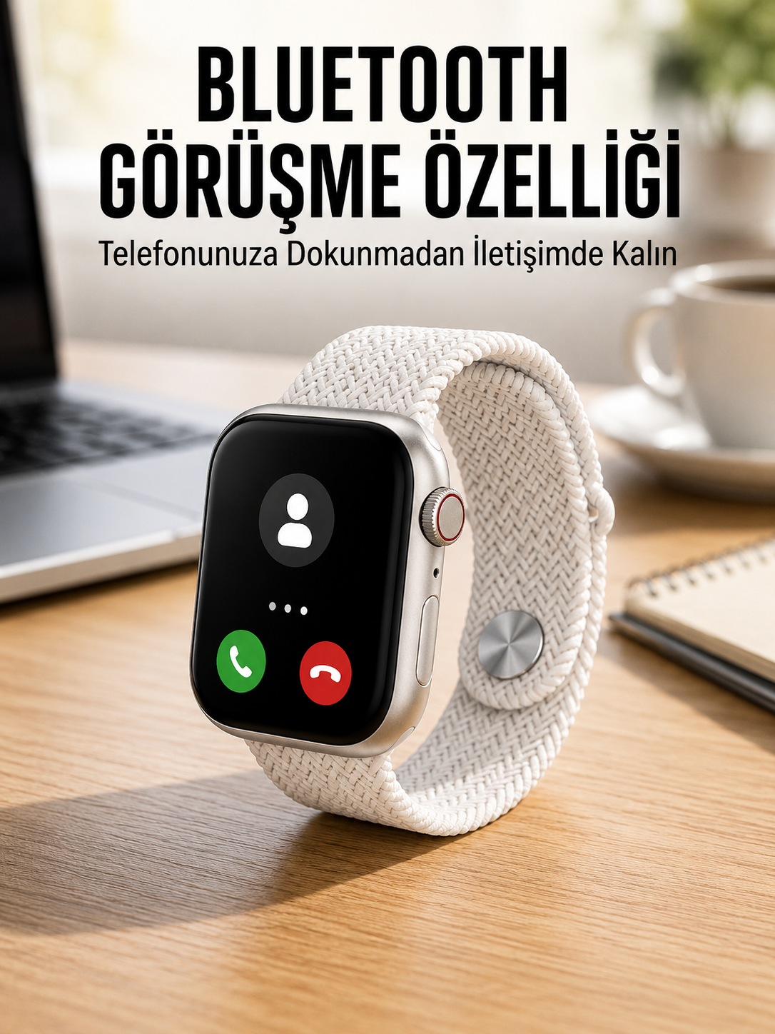 Akıllı Saat Tema Değiştirme Uyku ve Sağlık Takibi Bluetooth Bağlantılı - Lisinya