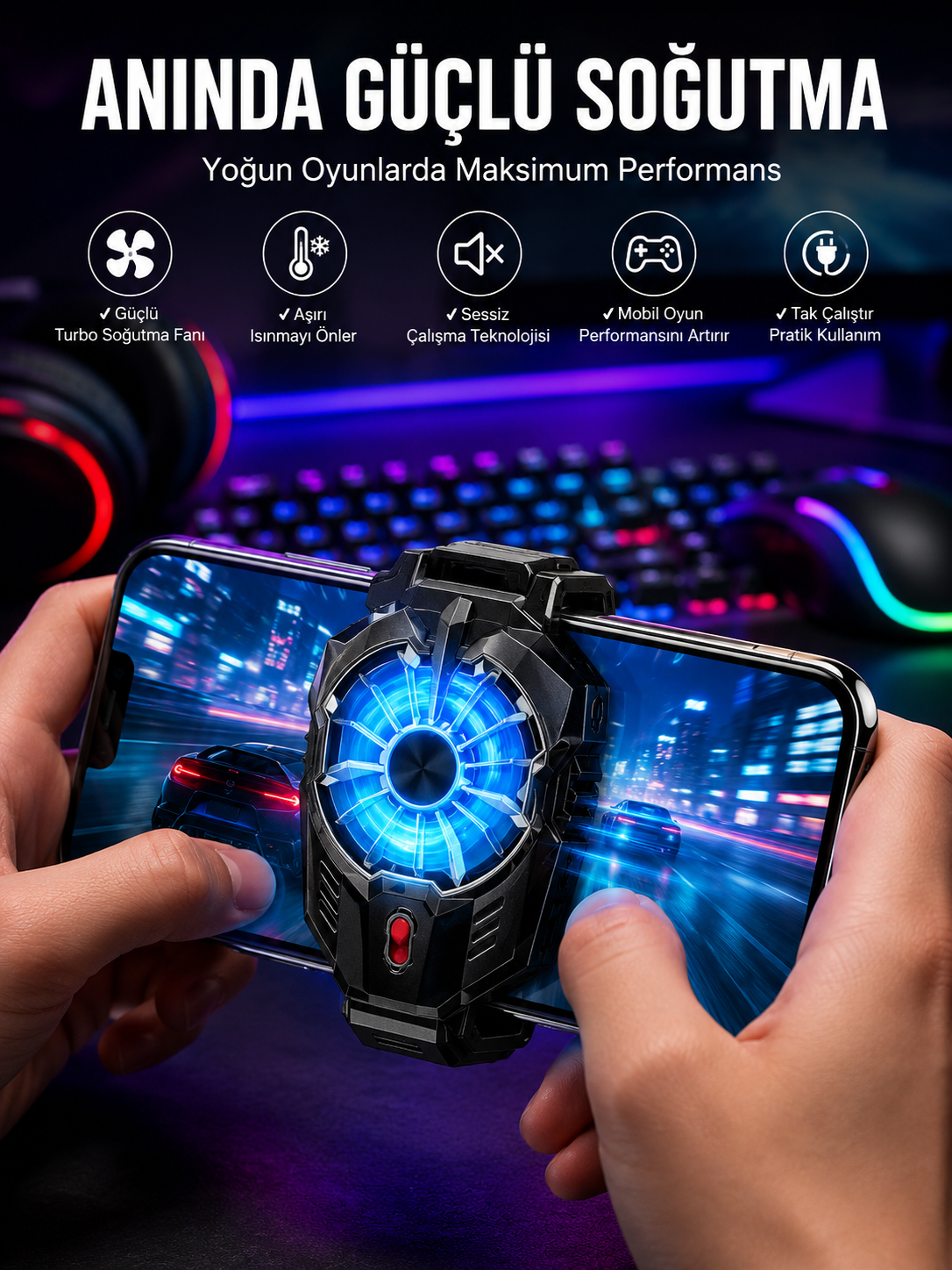 Telefon Soğutucu Fanlı Güçlü Motor Radyotör Soğutucu - Lisinya Telefon Soğutucu Fanlı Güçlü Motor Radyotör Soğutucu - Lisinya