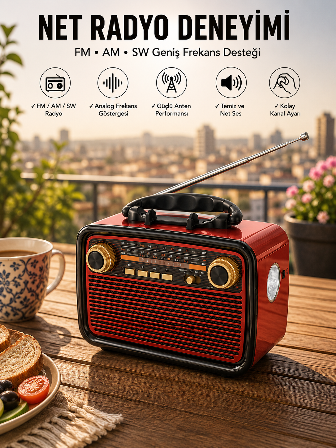 Müzik Kutusu Bluetooth Bağlantılı El Fenerli Nostaljik Tasarım Radyo - Lisinya Müzik Kutusu Bluetooth Bağlantılı El Fenerli Nostaljik Tasarım Radyo - Lisinya