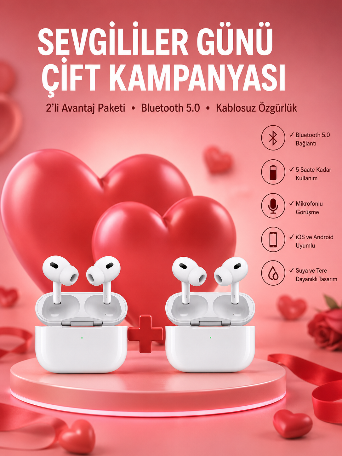Sevgiliye Hediye Çift Kulaklığı Yeni Nesil Pro Kulaklık Sevgililer Gününe Özel Kampanya - Lisinya Sevgiliye Hediye Çift Kulaklığı Yeni Nesil Pro Kulaklık Sevgililer Gününe Özel Kampanya - Lisinya
