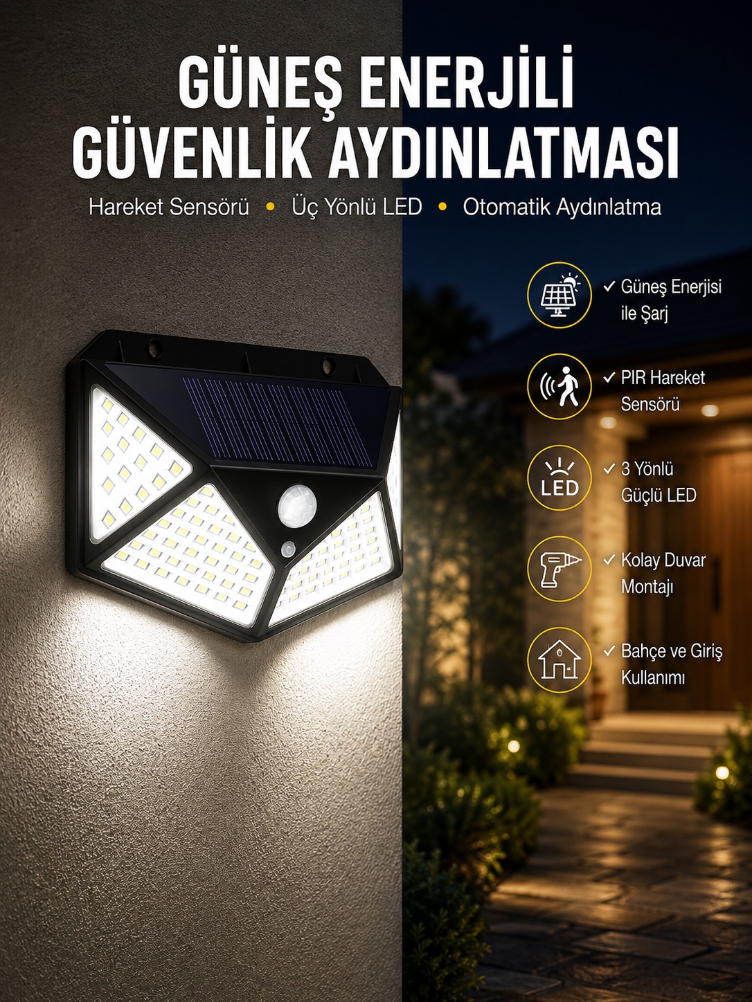 Bahçe Balkon ve Teras Aydınlatma Led Işık - Lisinya