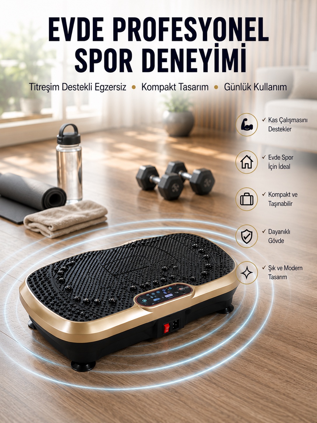 Ev Tipi Titreşimli Spor Aleti Yağ Yakım Destekli Tasarım Yeni Nesil - Lisinya