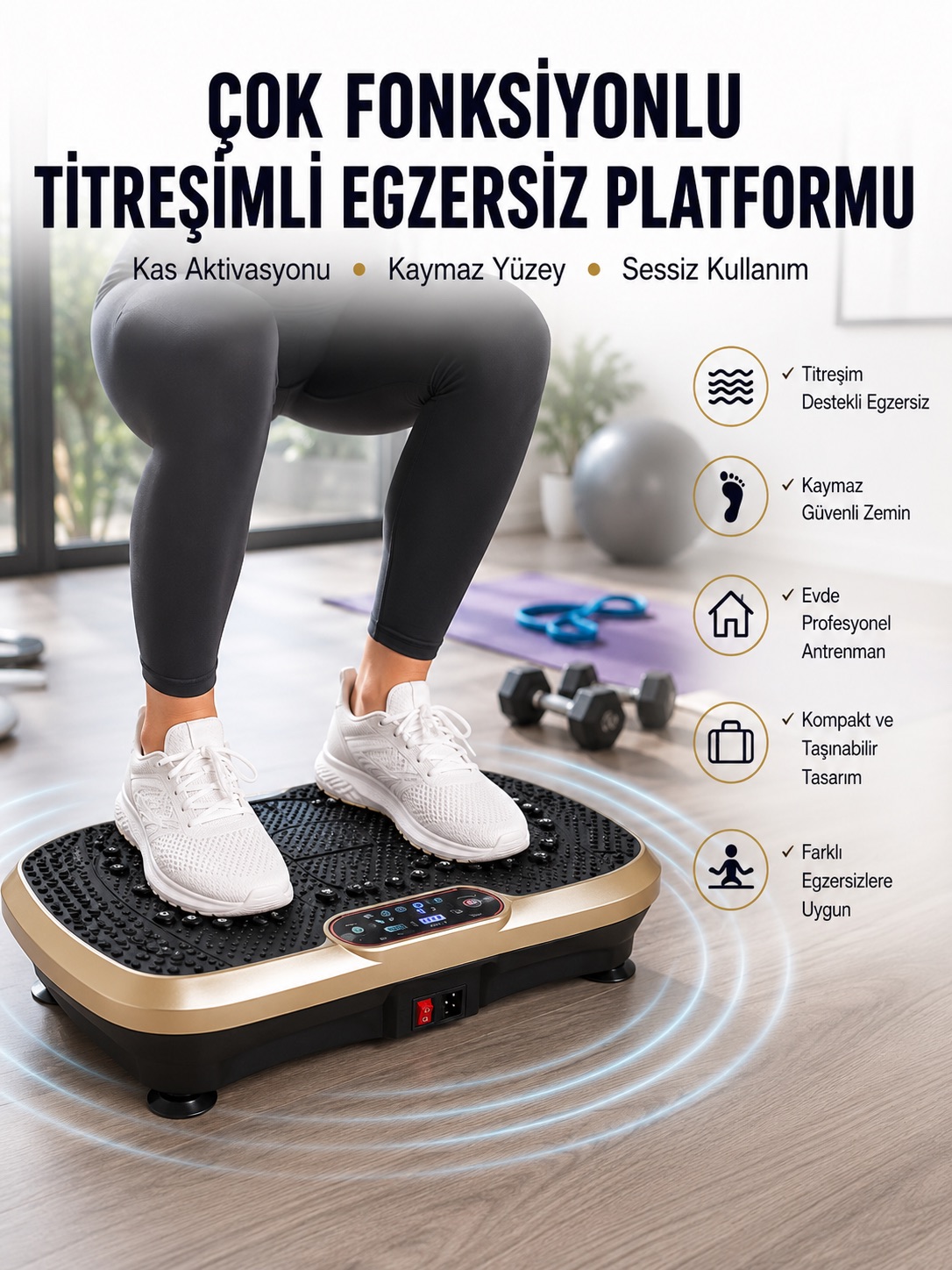 Evde Spor İçin Titreşimli Plate Fitness Platformu Yeni Nesil - Lisinya