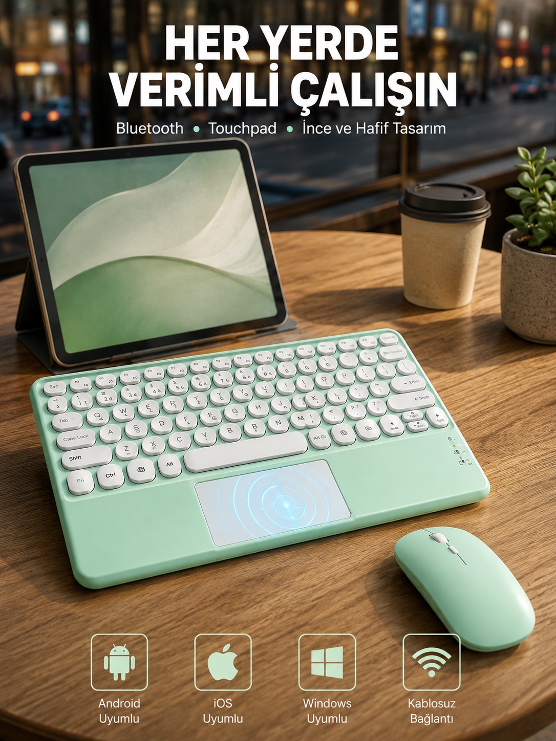 Bluetooth Touchpad Klavye Ultra İnce Taşınabilir Q Klavye Yeni Nesil - Lisinya Bluetooth Touchpad Klavye Ultra İnce Taşınabilir Q Klavye Yeni Nesil - Lisinya