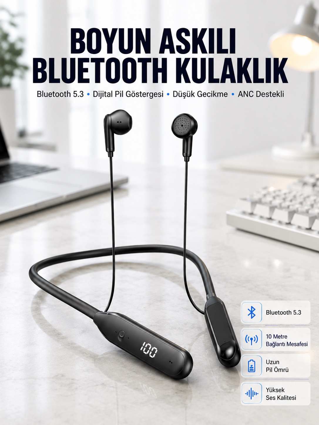 60 Saat Kablolu Boyun Askılı Dijital Göstergeli Bluetooth Kulaklığı Yeni Nesil - Lisinya 60 Saat Kablolu Boyun Askılı Dijital Göstergeli Bluetooth Kulaklığı Yeni Nesil - Lisinya
