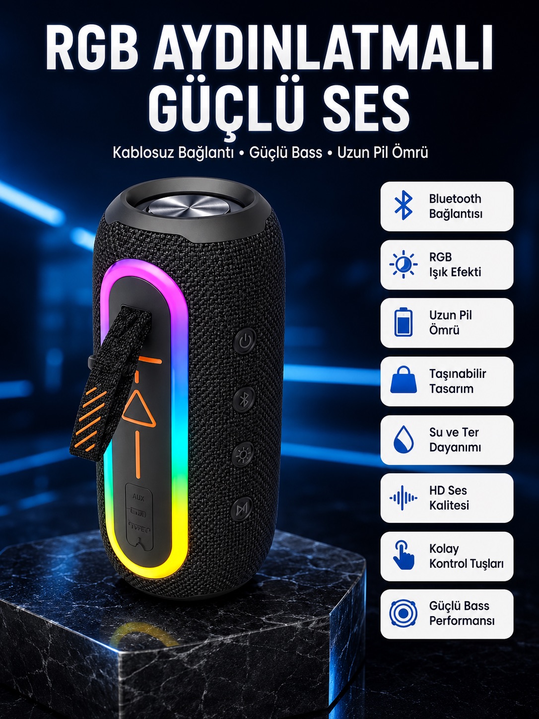 Bluetooth Hoparlör USB Şarjlı Uzun Pil Ömrü Android ve İOS Uyumlu Renkli - Lisinya Bluetooth Hoparlör USB Şarjlı Uzun Pil Ömrü Android ve İOS Uyumlu Renkli - Lisinya