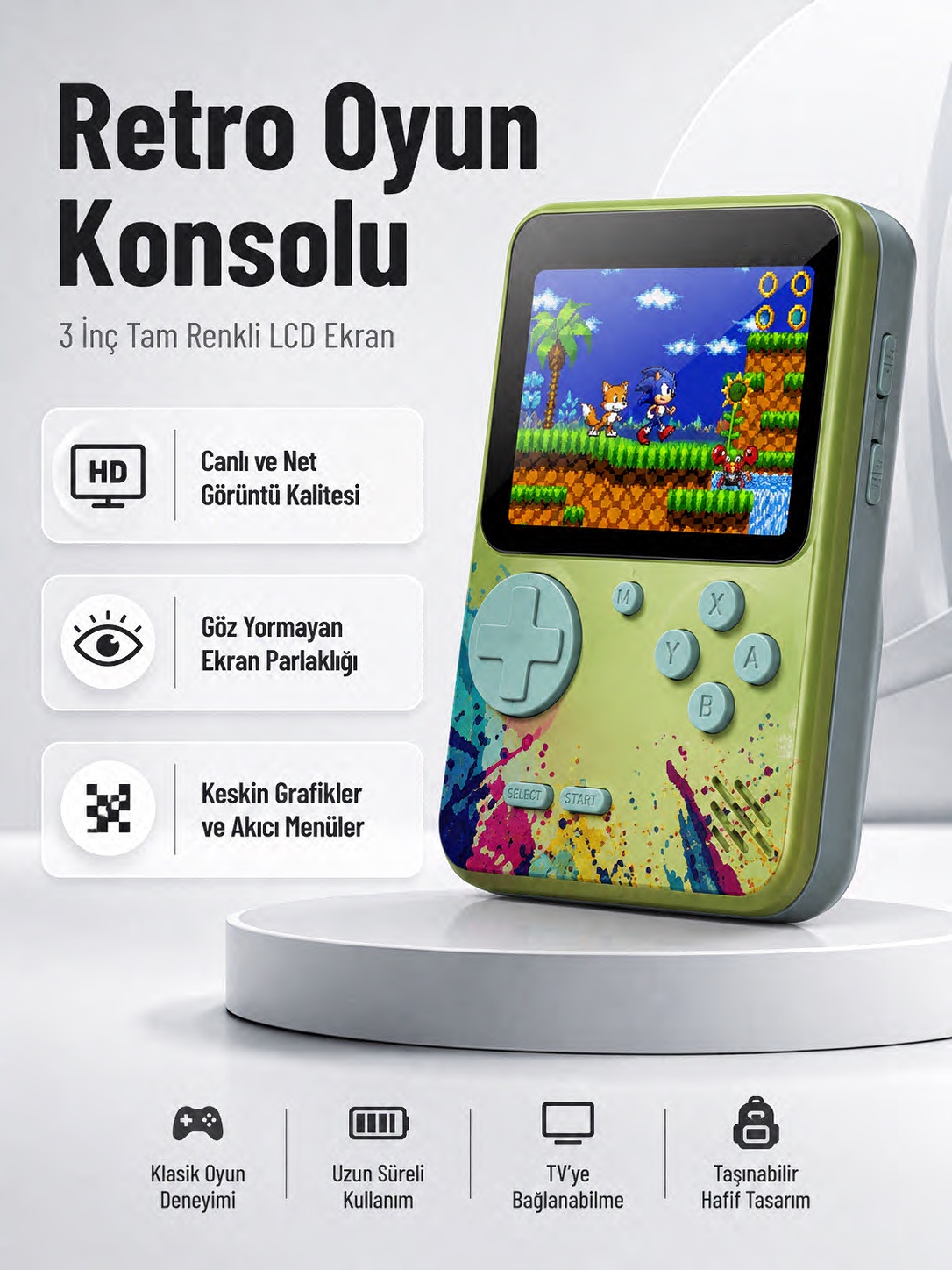3 İnç Renkli Ekranlı Taşınabilir El Konsolu – G5 Modeli - Lisinya 3 İnç Renkli Ekranlı Taşınabilir El Konsolu – G5 Modeli - Lisinya