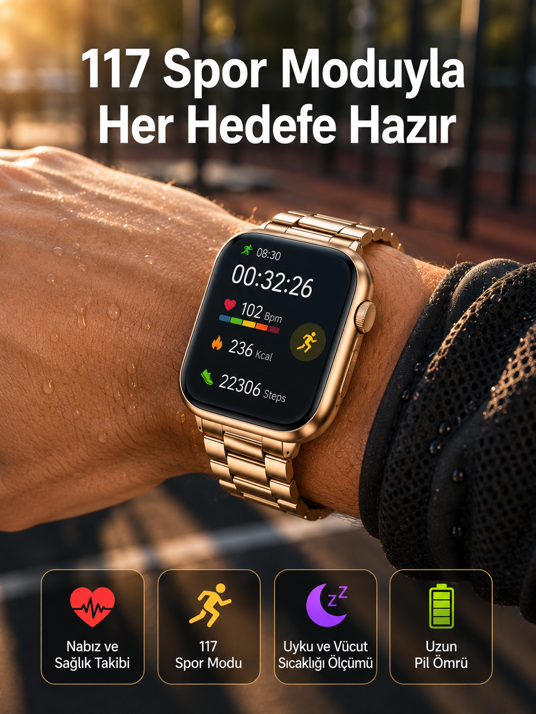 Sağlık Takipli Akıllı Saat 117 Spor Modlu AMOLED Ekran - Lisinya Sağlık Takipli Akıllı Saat 117 Spor Modlu AMOLED Ekran - Lisinya