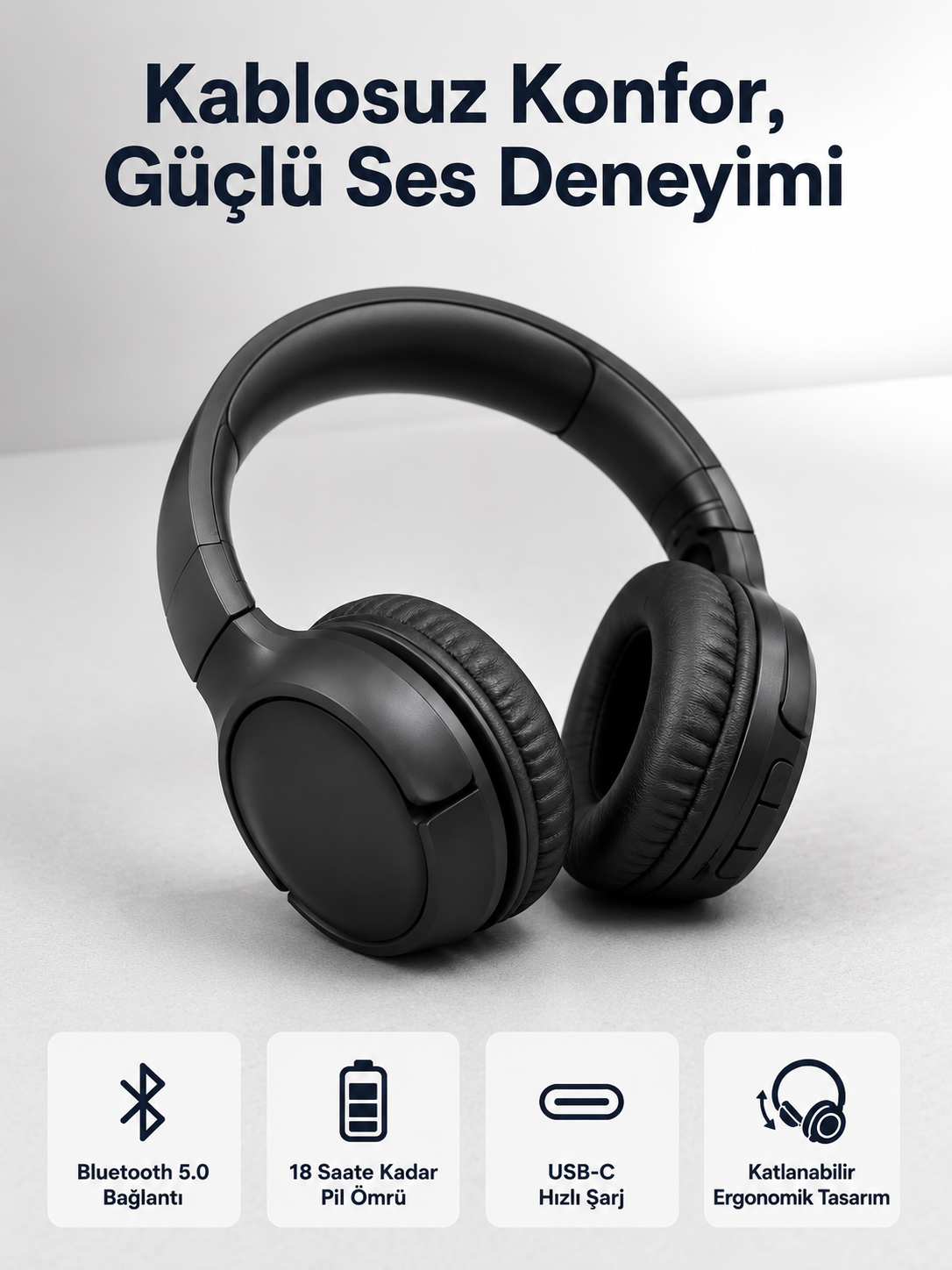 2025 Model Kulak Üstü Bluetooth Hoparlör ANC Özellikli - Lisinya 2025 Model Kulak Üstü Bluetooth Hoparlör ANC Özellikli - Lisinya