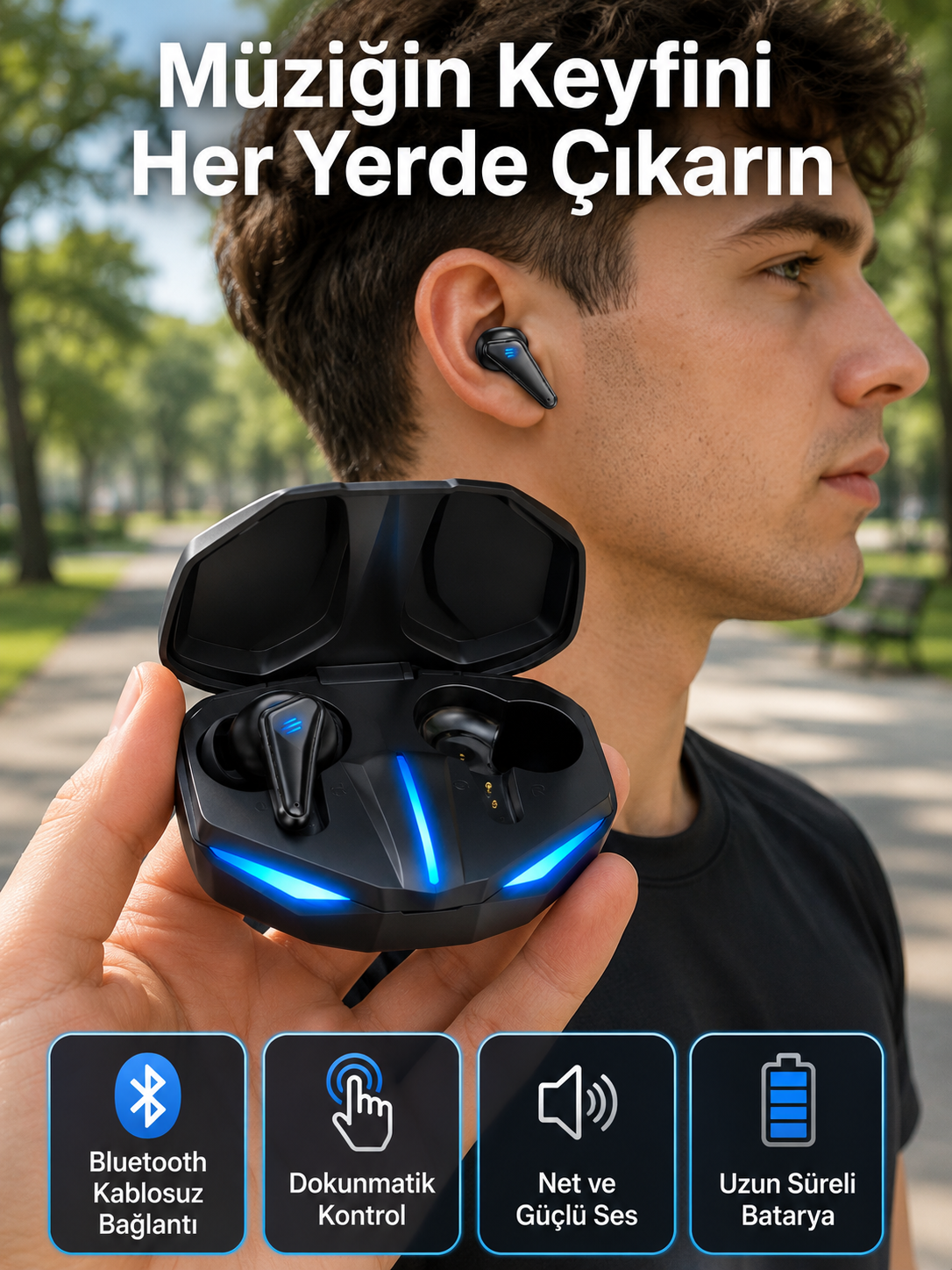 Wireless Gaming Kulaklık Mikrofonlu Bluetooth Oyuncu Kulaklığı - Lisinya Wireless Gaming Kulaklık Mikrofonlu Bluetooth Oyuncu Kulaklığı - Lisinya
