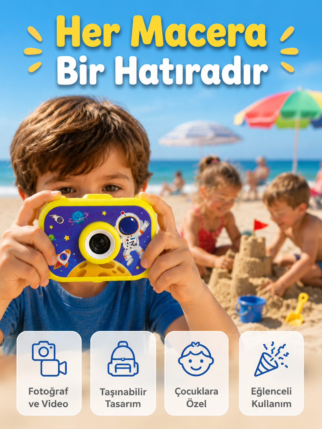 Çocuk Fotoğraf Makinesi HD Video Kayıt Özellikli 2.0 İnç Ekranlı Type-C Şarjlı Dijital Kamera - Lisinya Çocuk Fotoğraf Makinesi HD Video Kayıt Özellikli 2.0 İnç Ekranlı Type-C Şarjlı Dijital Kamera - Lisinya