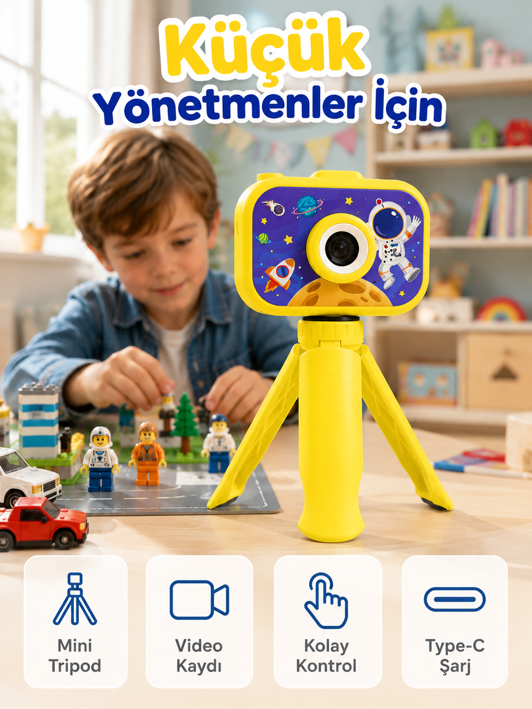 Çocuk Kamerası Fotoğraf ve Video Çekimi Mini Tripodlu Şarjlı Dijital Kamera 2.0 TFT Ekran - Lisinya Çocuk Kamerası Fotoğraf ve Video Çekimi Mini Tripodlu Şarjlı Dijital Kamera 2.0 TFT Ekran - Lisinya
