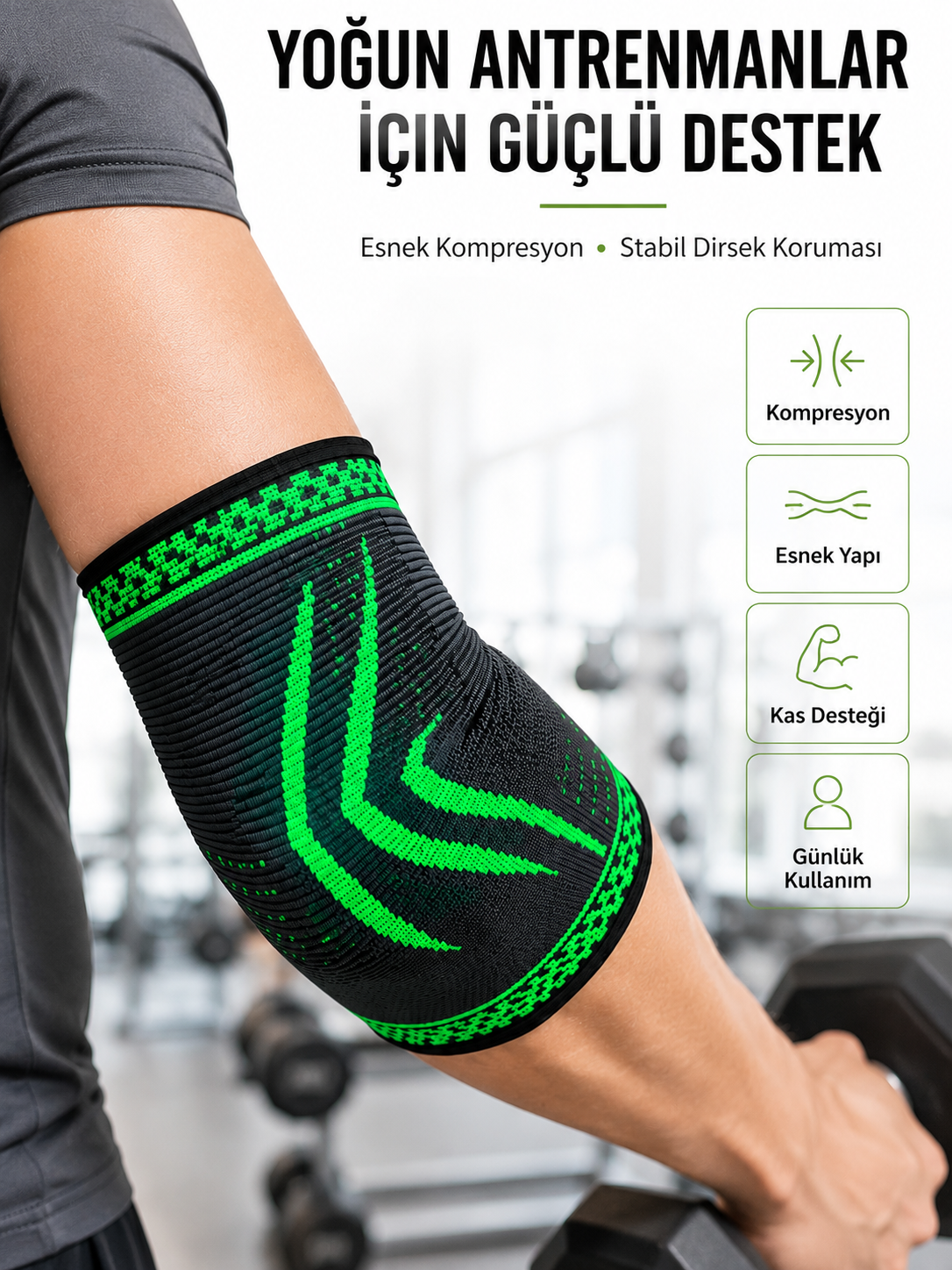 Elastik Kompresyon Dirsek Destekliği Spor Fitness Günlük Kullanım Dirseklik - Lisinya Elastik Kompresyon Dirsek Destekliği Spor Fitness Günlük Kullanım Dirseklik - Lisinya