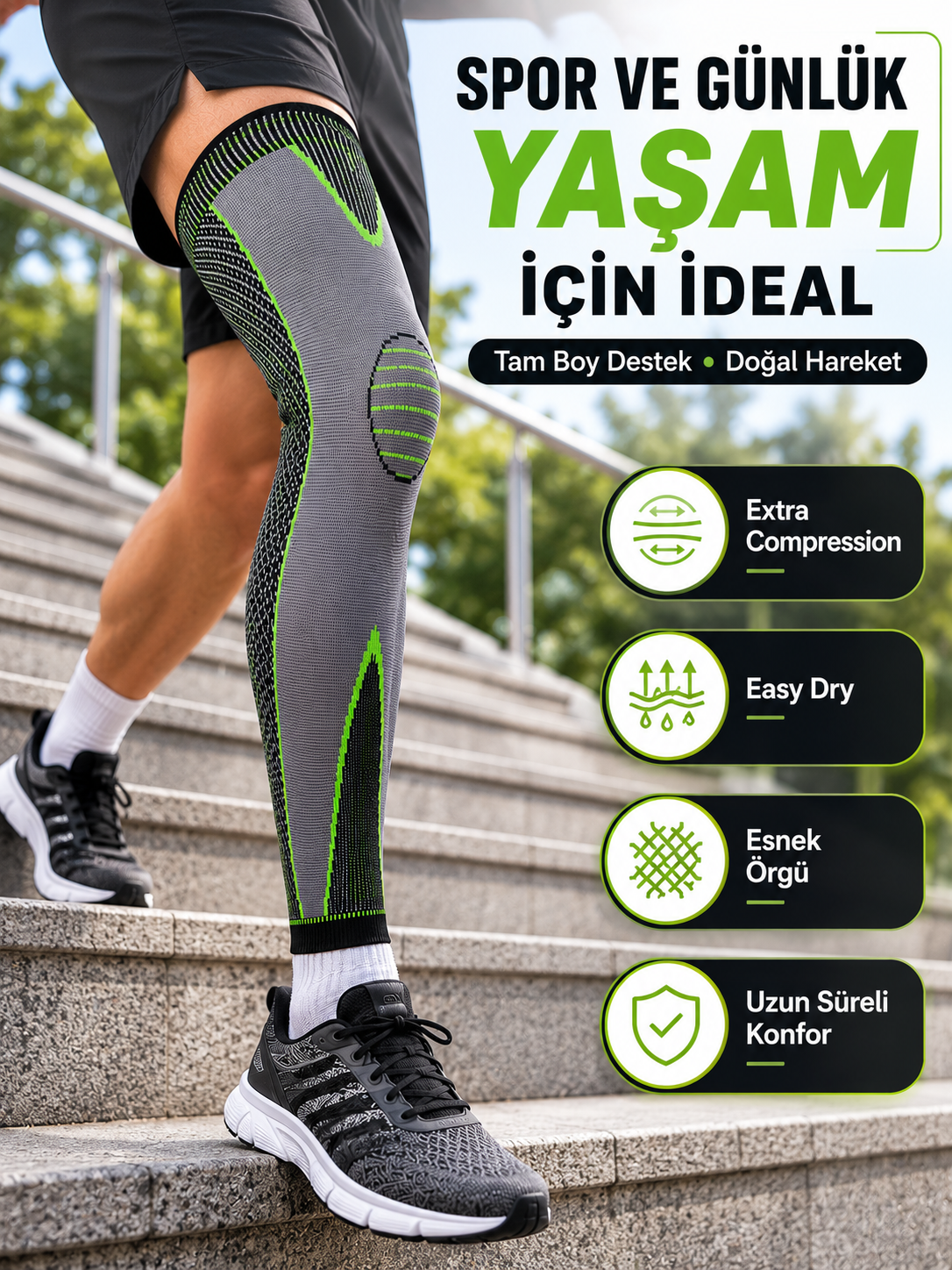 Uzun Kompresyon Diz Destekliği Spor ve Günlük Kullanım İçin Güçlü Destek - Lisinya Uzun Kompresyon Diz Destekliği Spor ve Günlük Kullanım İçin Güçlü Destek - Lisinya
