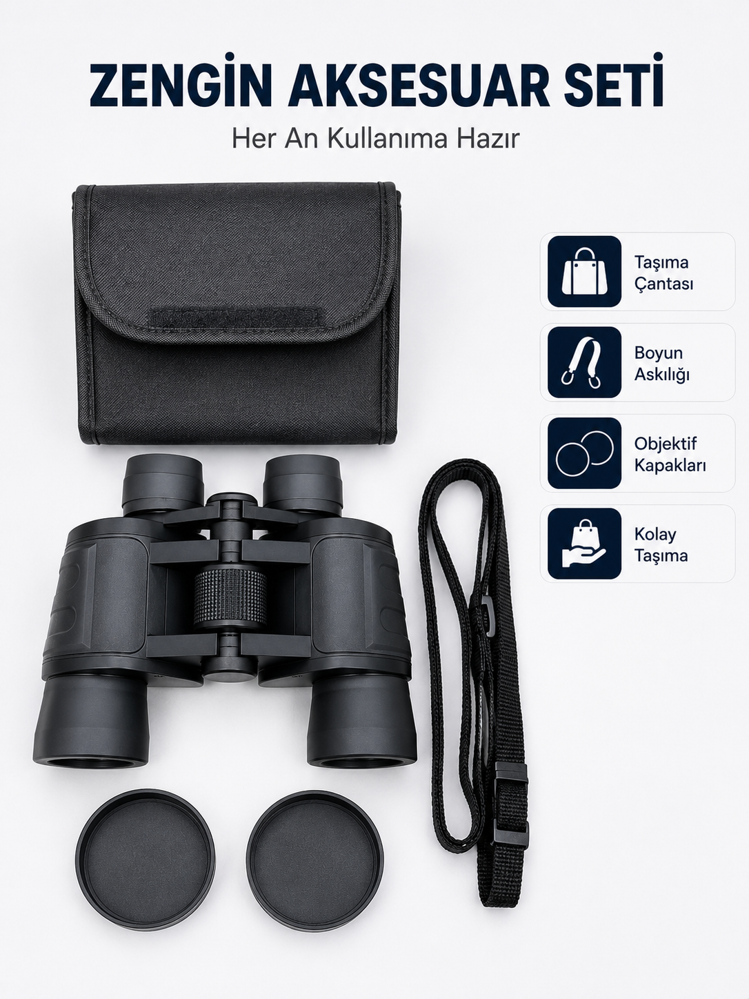 20x Büyütmeli Profesyonel Dürbün | HD Optik Lens Taşıma Çantalı ve Boyun Askılı - Lisinya