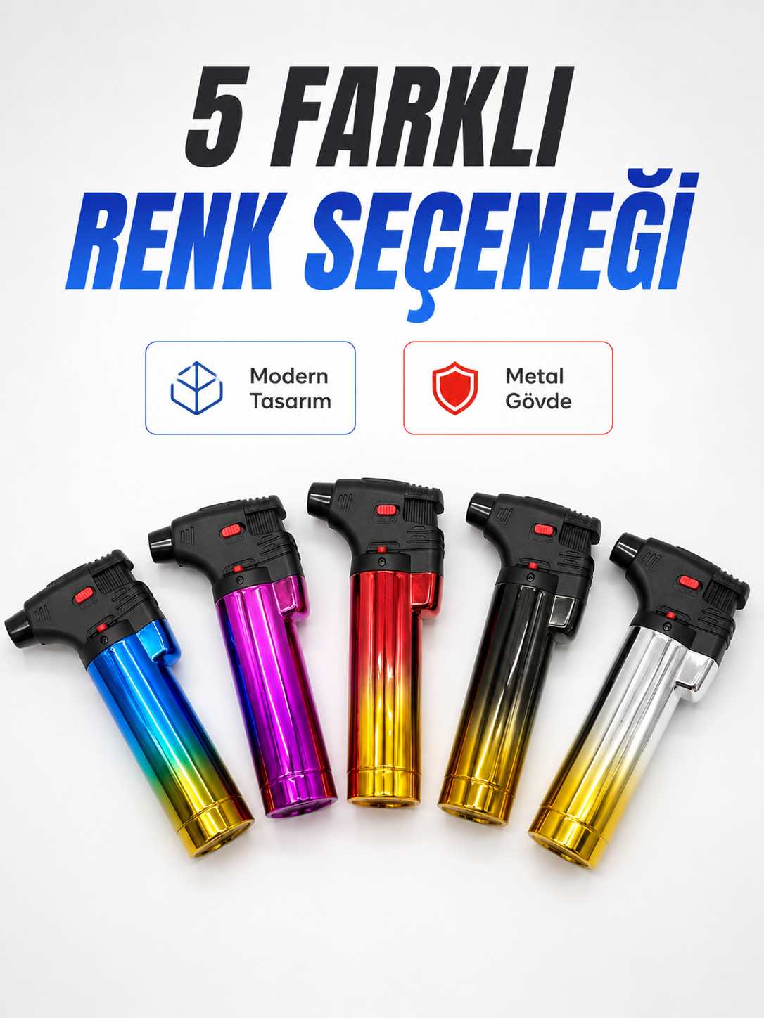 Gaz Dolumlu Rüzgar Dayanıklı Pürmüz Çakmak Ayarlı Alev Güçlü Performans - Lisinya