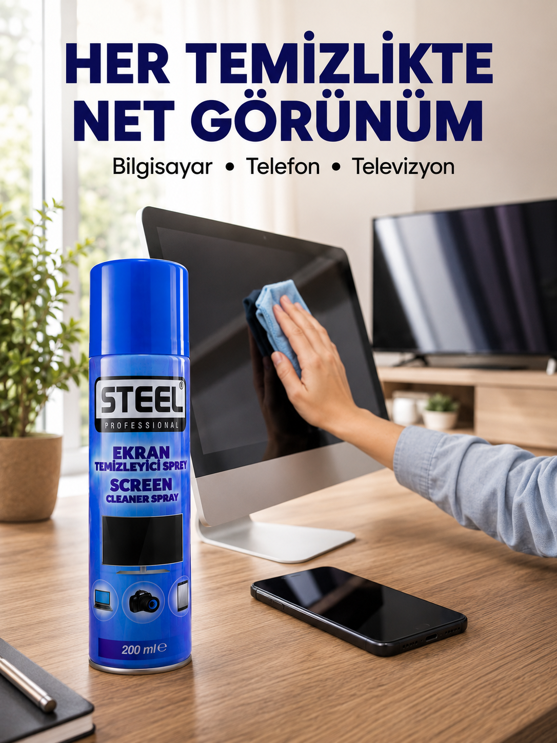 Parmak İzi ve Tozu Kolayca Temizleyen Ekran Temizleyici - Lisinya Parmak İzi ve Tozu Kolayca Temizleyen Ekran Temizleyici - Lisinya