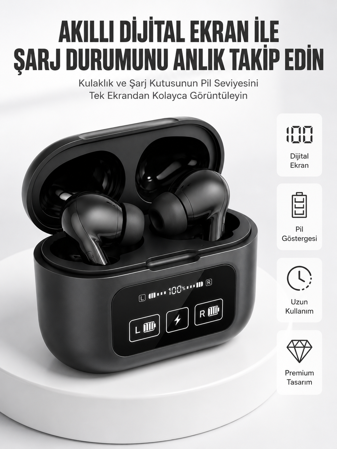 Kablosuz Bluetooth Kulaklık Pro Yeni Nesil Dokunmatik Kontrol - Lisinya