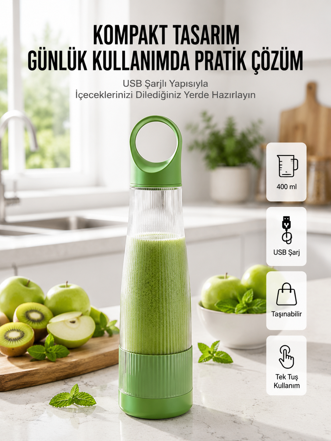 Ev Dışı Kullanıma Uygun Taşınabilir Smoothie Makinesi - Lisinya Ev Dışı Kullanıma Uygun Taşınabilir Smoothie Makinesi - Lisinya