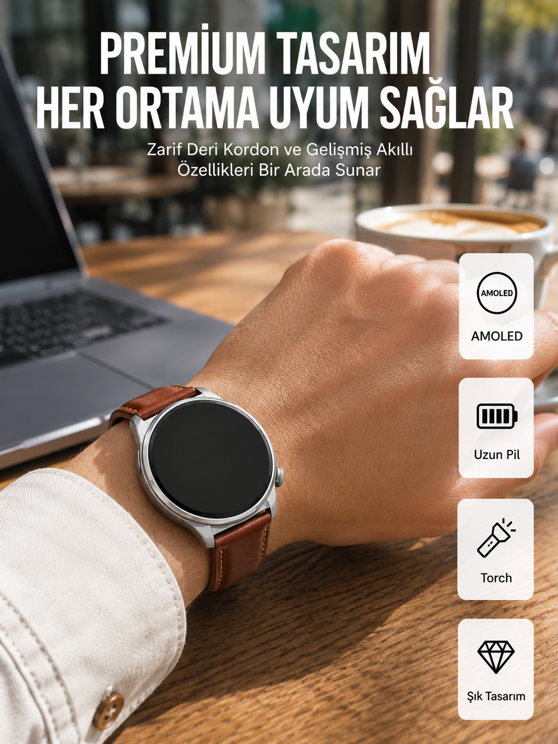 AMOLED Ekranlı 10 Gün Kullanım Süreli Torch Özellikli Akıllı Saat Yeni Nesil - Lisinya AMOLED Ekranlı 10 Gün Kullanım Süreli Torch Özellikli Akıllı Saat Yeni Nesil - Lisinya