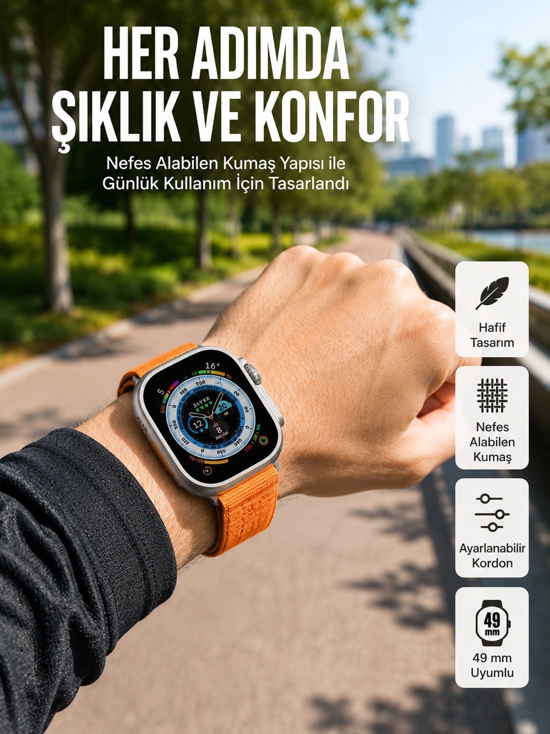 Akıllı Saat Amoled Ekran Bluetooth Bağlantılı Özel Tasarım Unısex - Lisinya