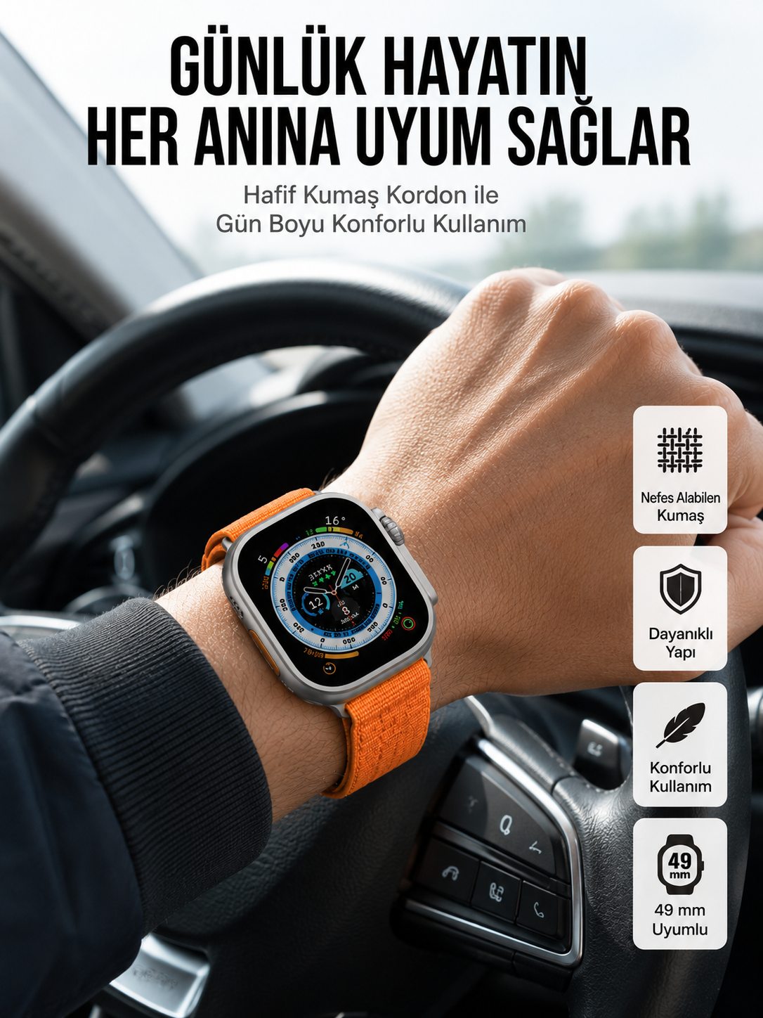 Yeni Nesil Akıllı Saat Çok Yönlü Titreşimli 49 MM Android ve İOS Uyumlu - Lisinya