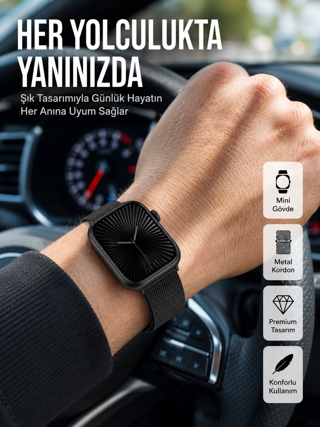 SQ-16 Mini Series 10 Akıllı Saat – 3 Kordon + Hediye Bileklik - Lisinya