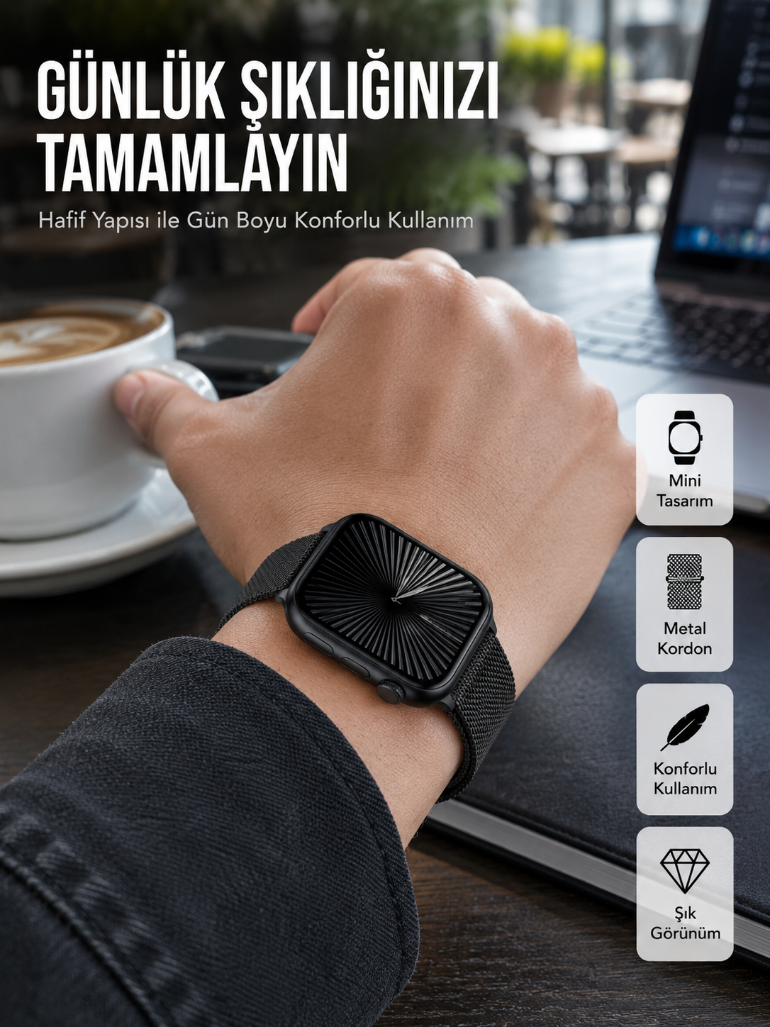 SQ-16 Mini Series 10 – Dokunmatik Akıllı Saat | Kalp Ritmi, SpO2, Uyku Takibi - Lisinya