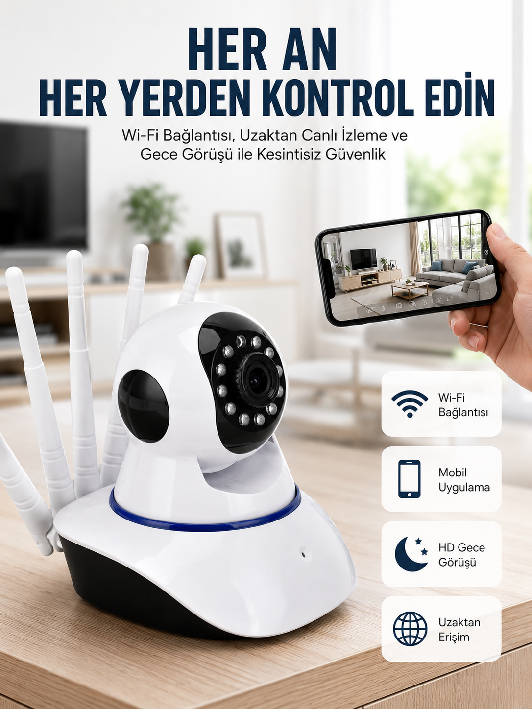 LED Aydınlatmalı 5 Antenli Motorlu 1080P Wifi Kamera Sensörlü Yeni Nesil - Lisinya LED Aydınlatmalı 5 Antenli Motorlu 1080P Wifi Kamera Sensörlü Yeni Nesil - Lisinya