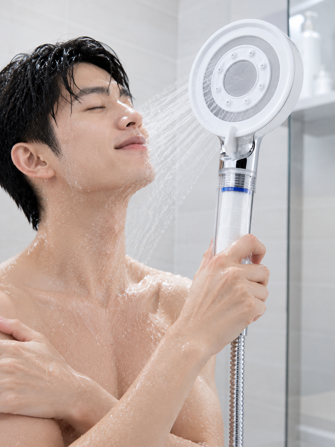 Şeffaf Filtre Hazneli Duş Başlığı Güçlü Akışlı Pratik Banyo Duşu - Lisinya
