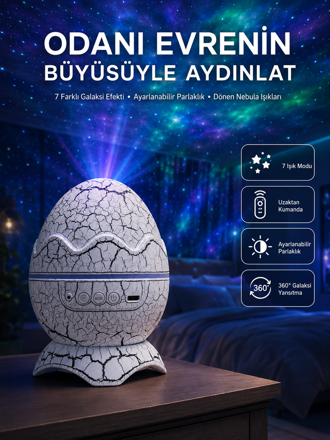 Gece Lambası Yumurta Işık Speaker Yeni Nesil Dinozor Yumurtası Görünümlü - Lisinya Gece Lambası Yumurta Işık Speaker Yeni Nesil Dinozor Yumurtası Görünümlü - Lisinya