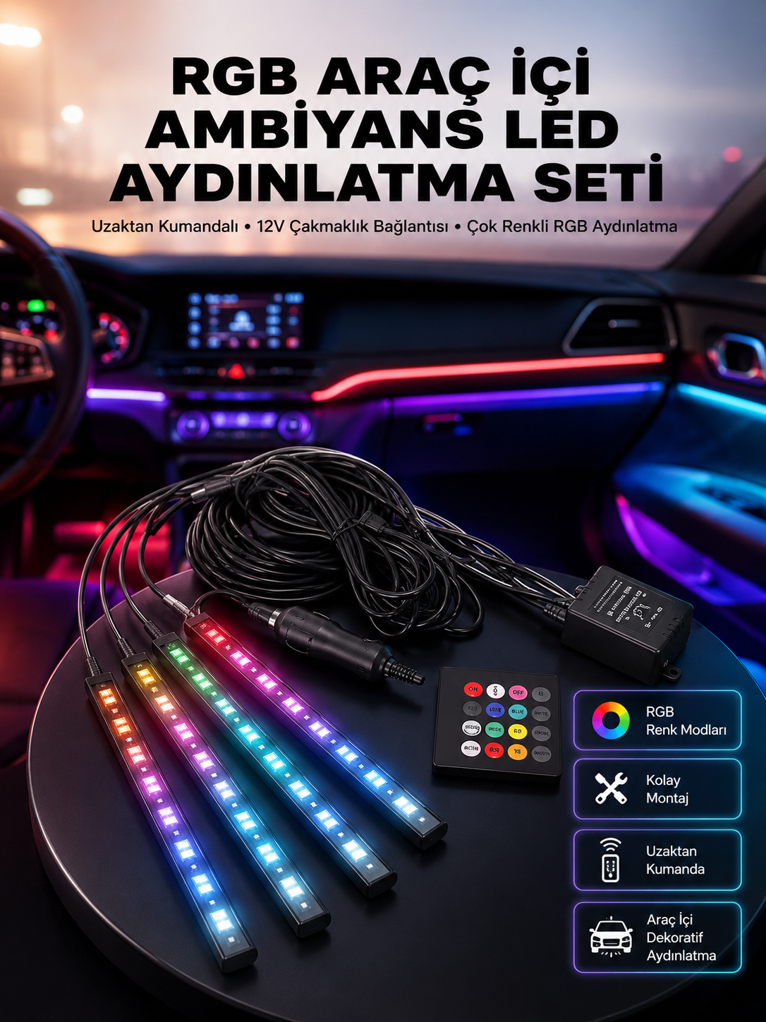 Yüksek Parlaklık Ayarlı RGB LED Ekran Kayan Yazı ve Grafik Destekli Esnek Panel - Lisinya