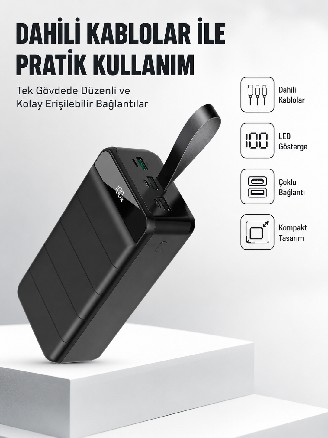 50.000 mAh Kapasiteli Powerbank – Hızlı Şarj Destekli, 4 USB Portlu, LED Işıklı Taşınabilir Enerji Deposu - Lisinya 50.000 mAh Kapasiteli Powerbank – Hızlı Şarj Destekli, 4 USB Portlu, LED Işıklı Taşınabilir Enerji Deposu - Lisinya